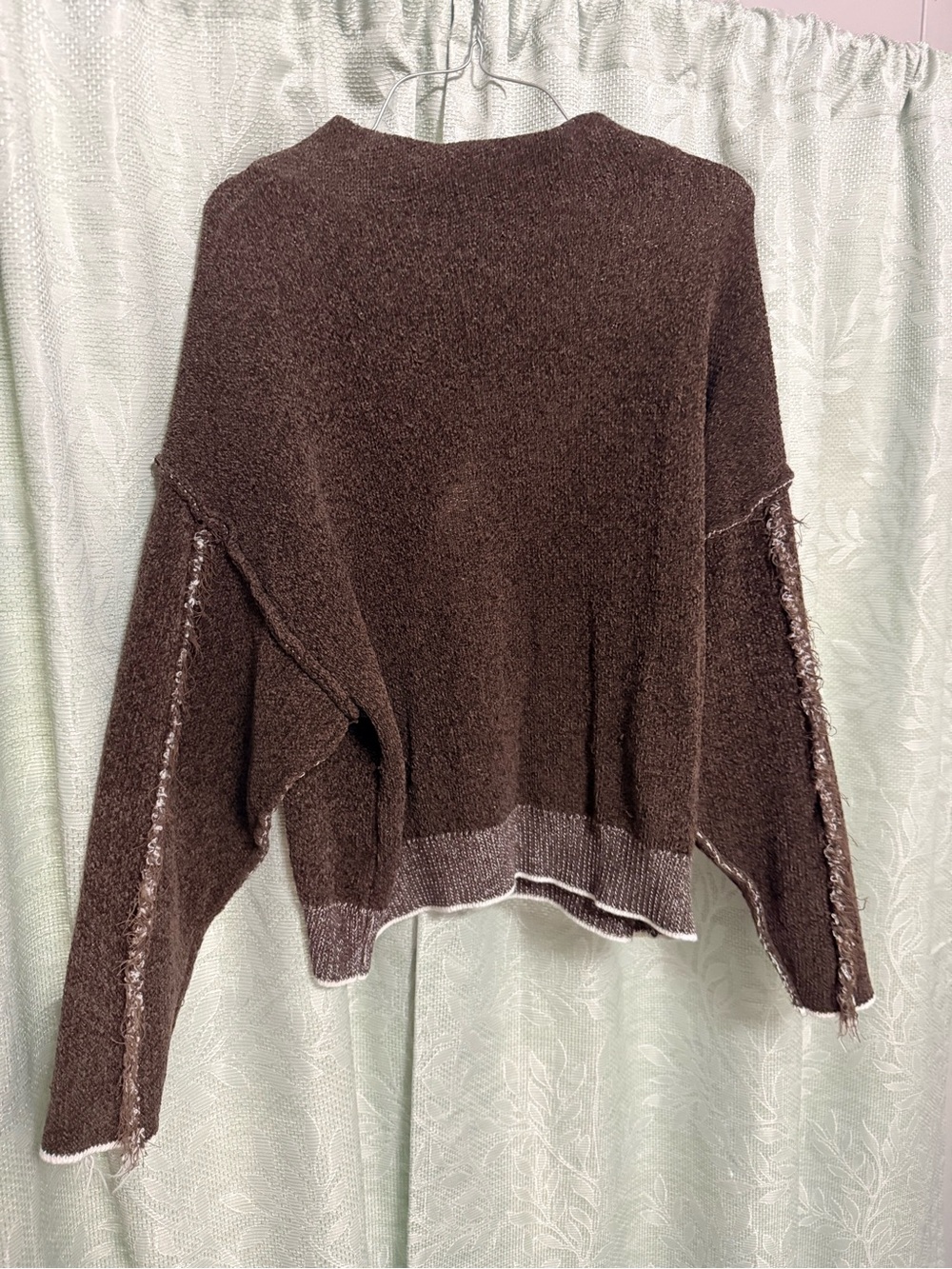 Zenana Outfitters Chocolate Brown Cropped Crewneck Sweater